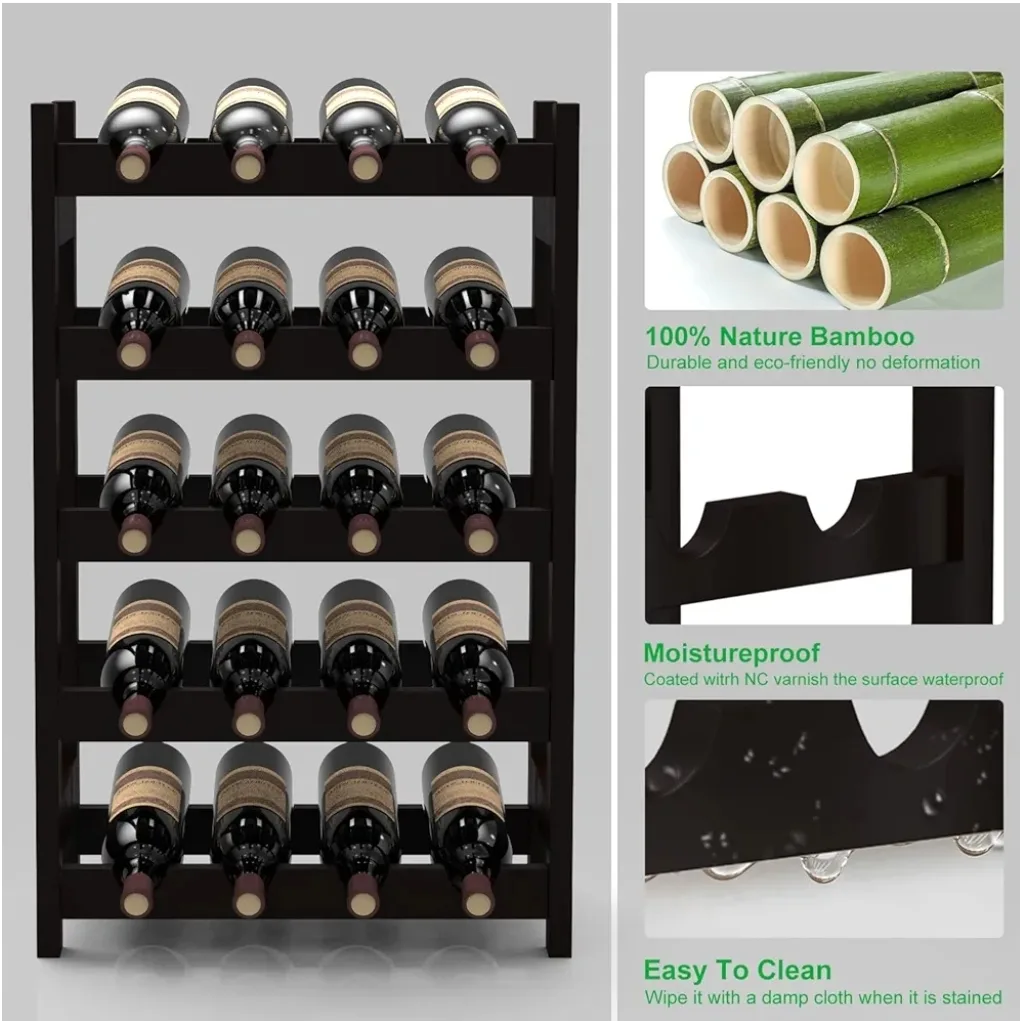 5 Tier Bamboo Wine Rack image indicator(3)
