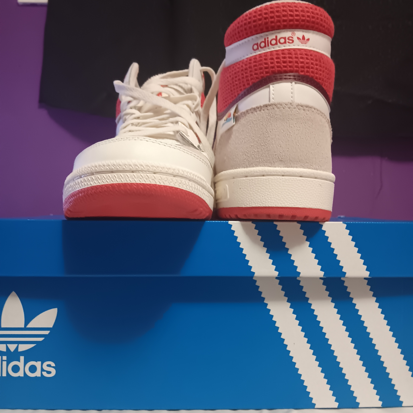 Adidas Top Ten Hi Sneakers - White and Red - photo 3