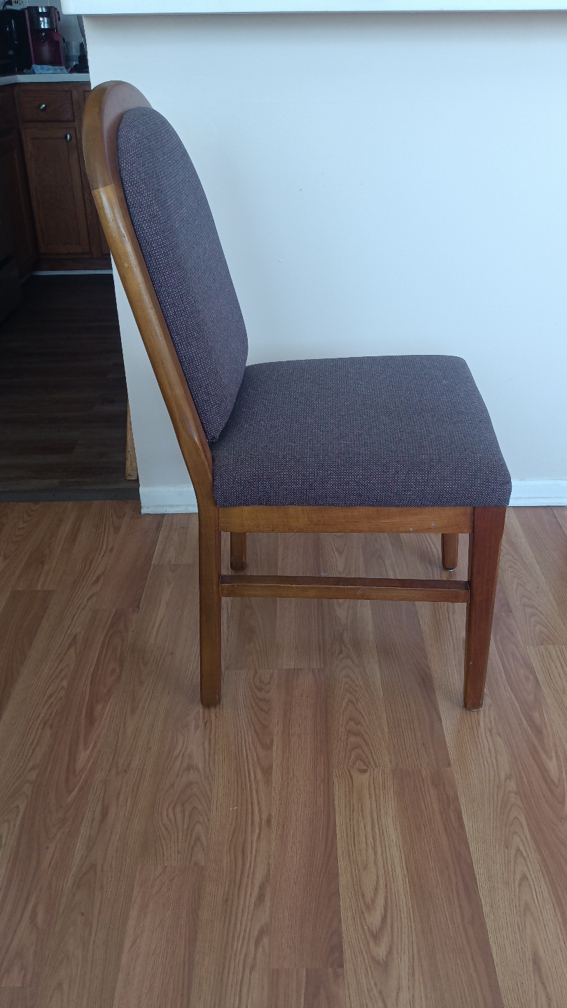 Wooden Dining Chair with Dark Purple Upholstery - photo 2
