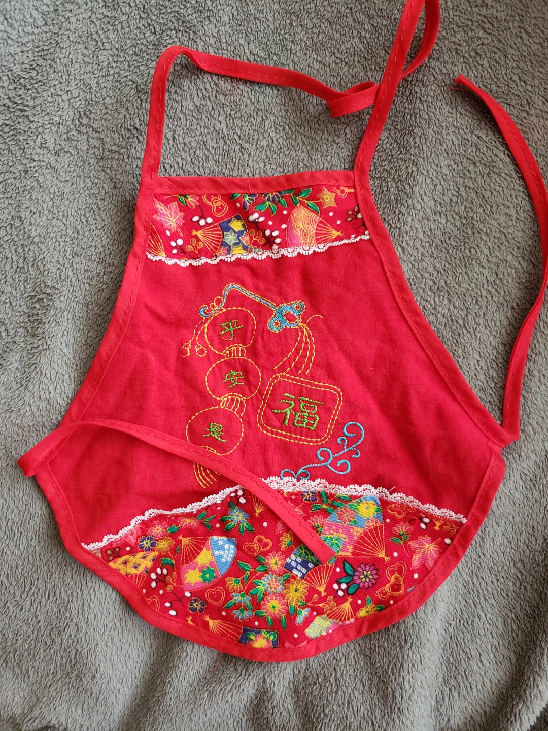 Child's Red Chinese New Year Bib