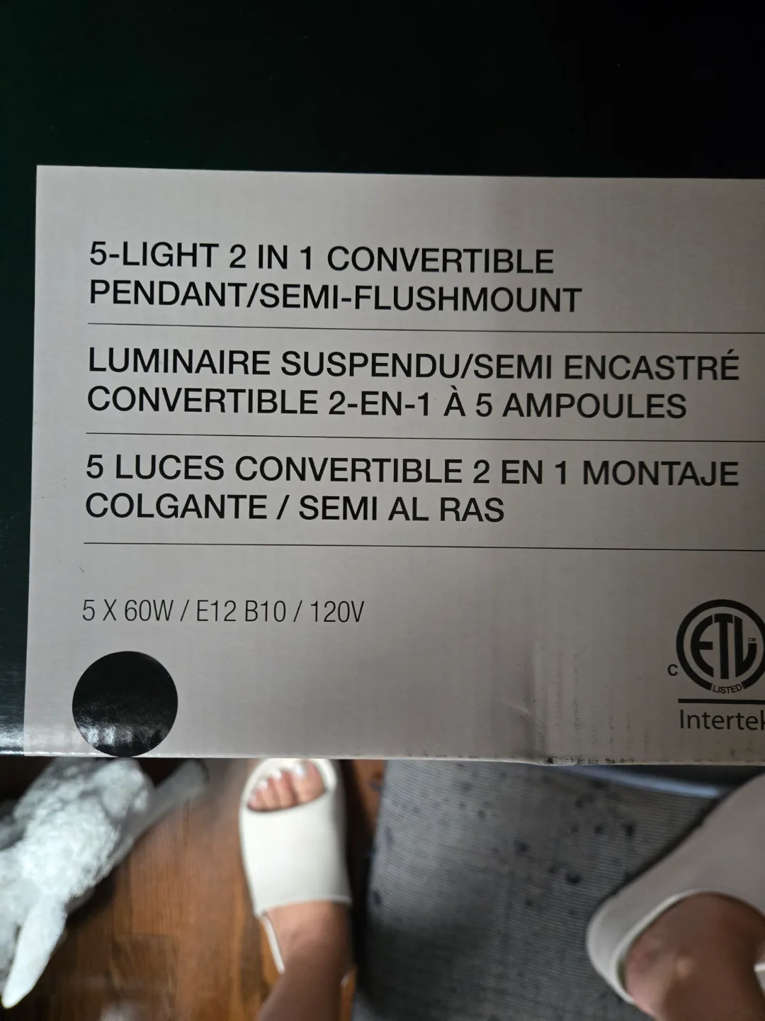 5-Light 2-in-1 Convertible Pendant/Semi-Flushmount Light Fixture image indicator(2)