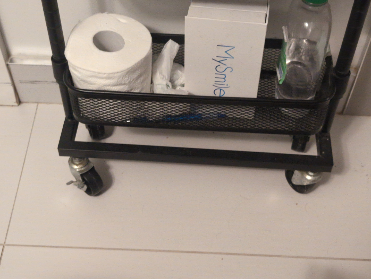 Black Rolling Storage Cart - Bathroom Organizer - photo 2