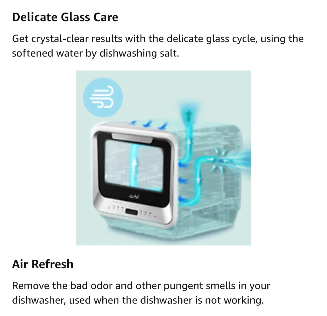 COMFEE' Portable Countertop Dishwasher - Black & White image indicator(8)