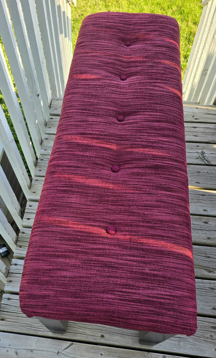 Dark Maroon Upholstered Bench - photo 2