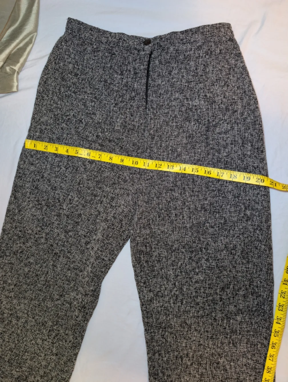 Women's Grey & White Tweed-look Wide Leg Pants image indicator(7)