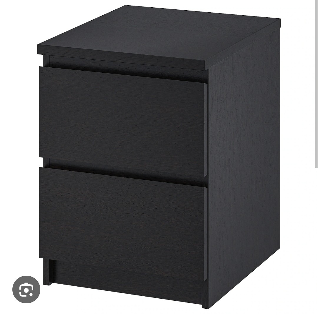 MALM Two-Drawer Chest - Black-Brown