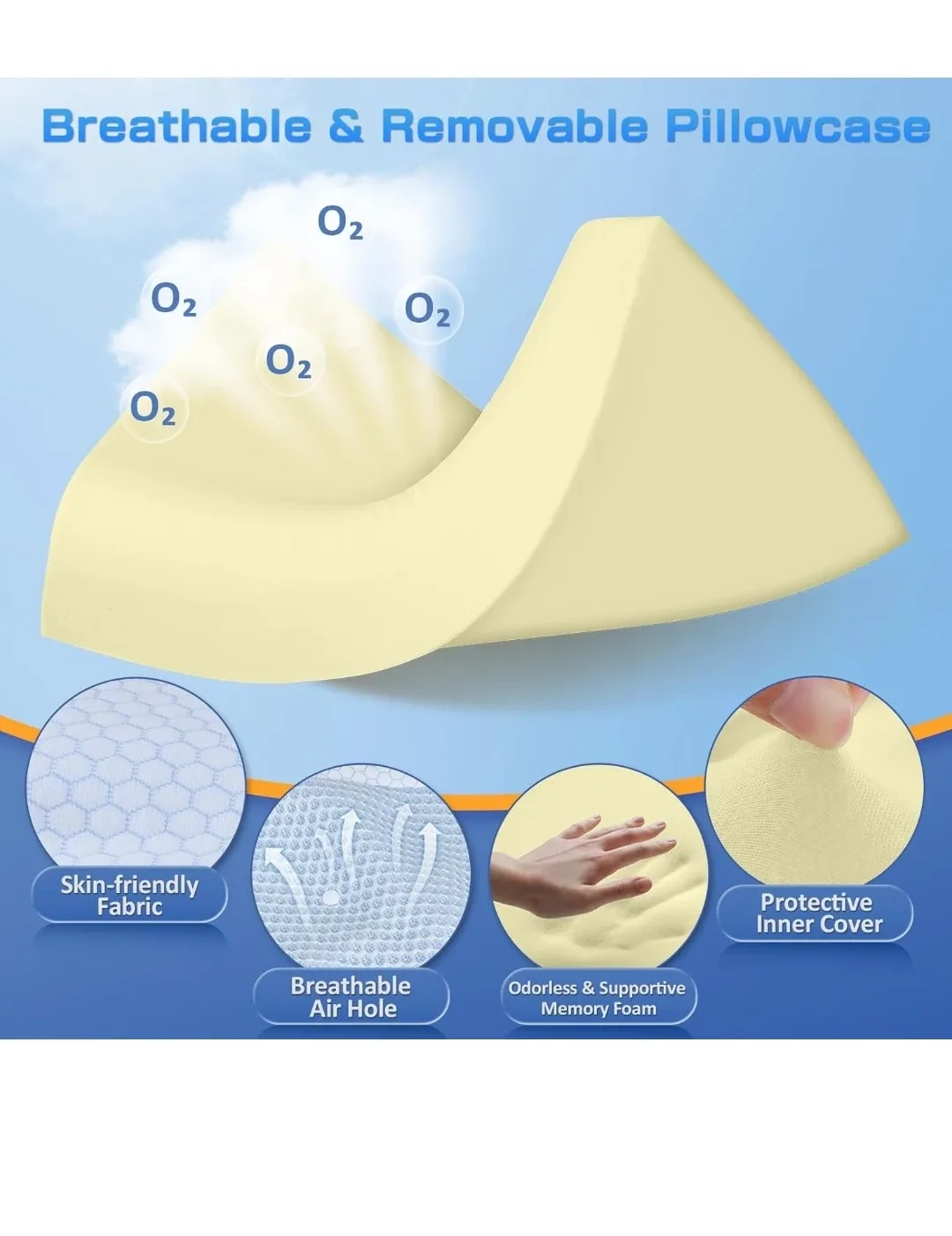 Memory Foam Cervical Neck Pillow - LIKE NEW - Retails for 50$ image indicator(5)