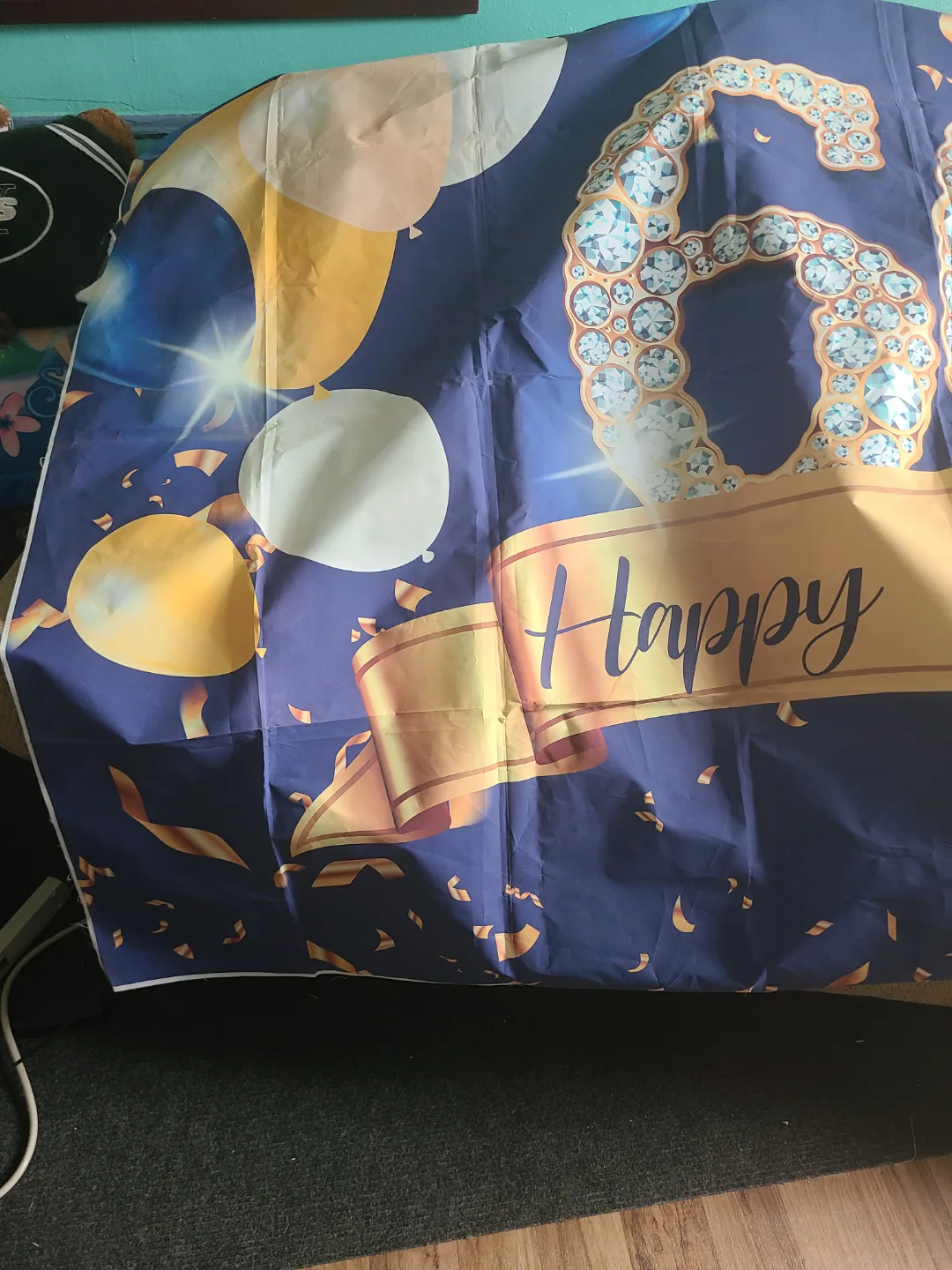 60th Birthday Party Backdrop - Diamond & Balloons image indicator(3)