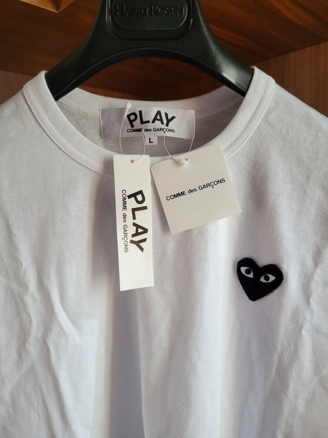 New Commes Des Garcons Long Sleeve White T Shirt - Large image indicator(3)