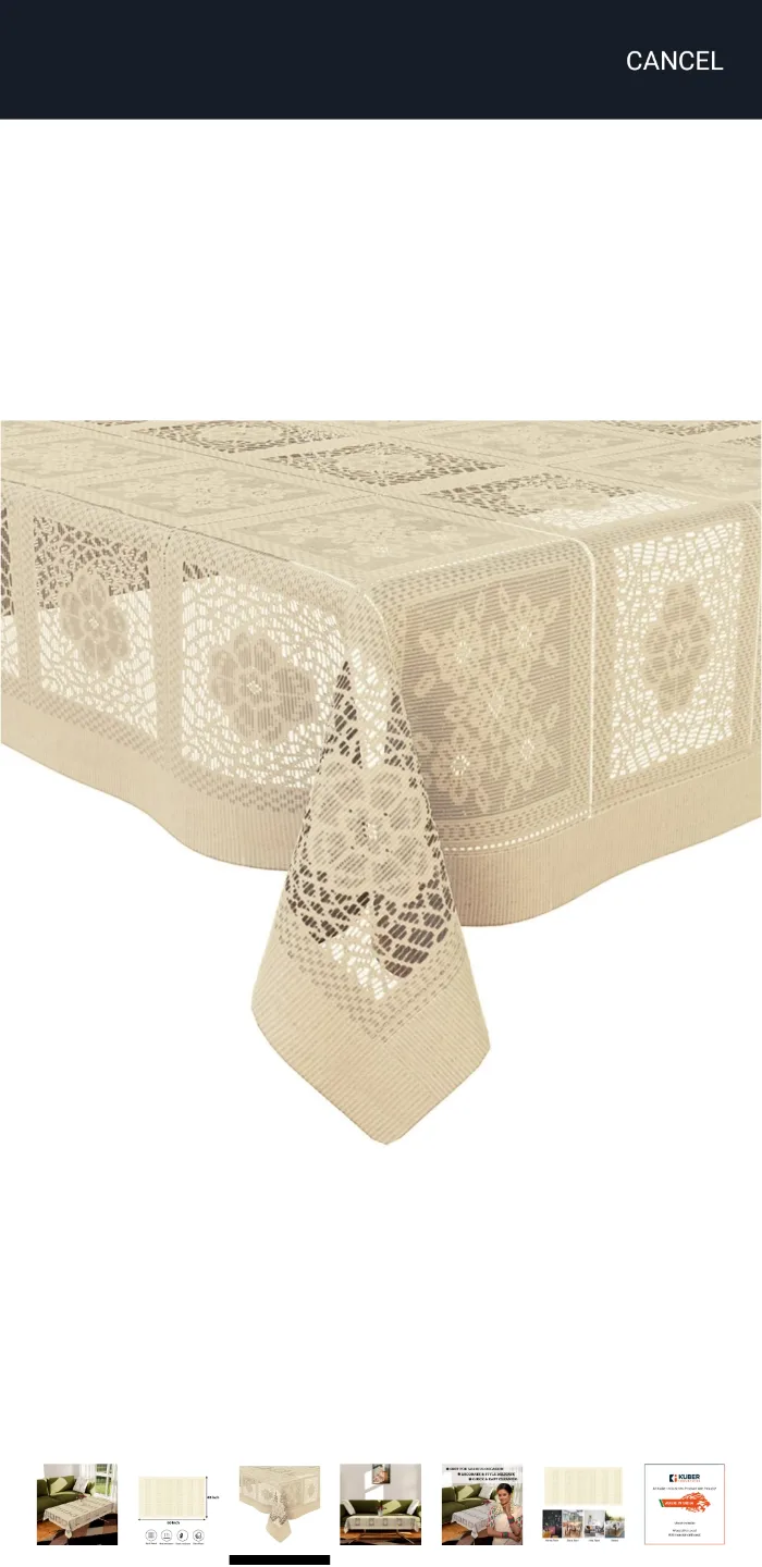 Cream Tablecloth - 60x40 Inches image indicator(2)