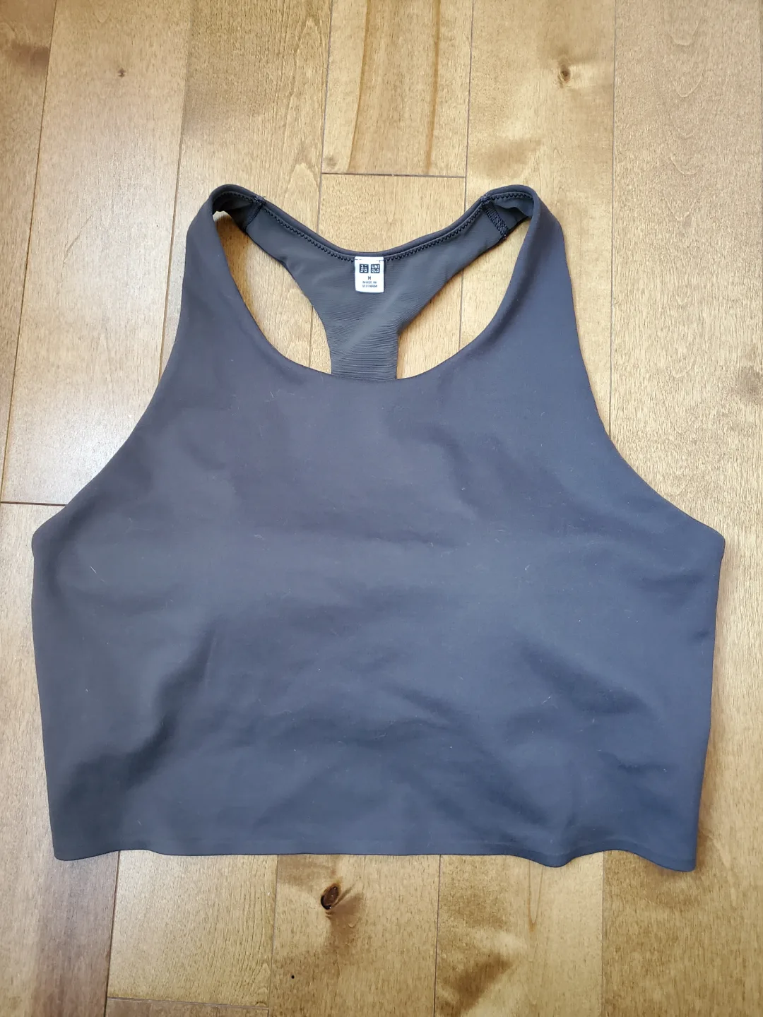 Two UNIQLO AIRism Sports Bras - Size M - Grey and Mauve