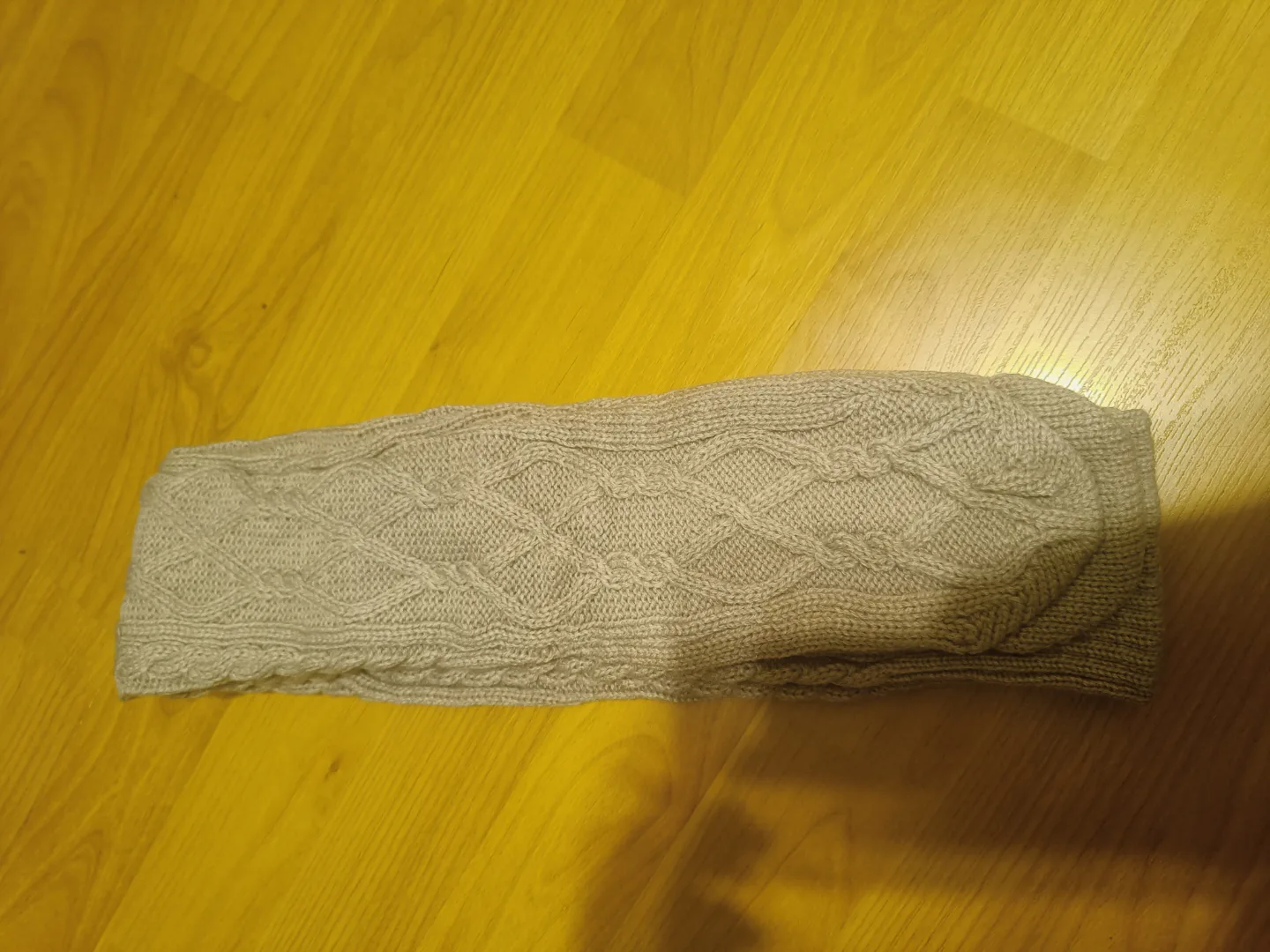Grey Cable Knit high boot socks thumbnail