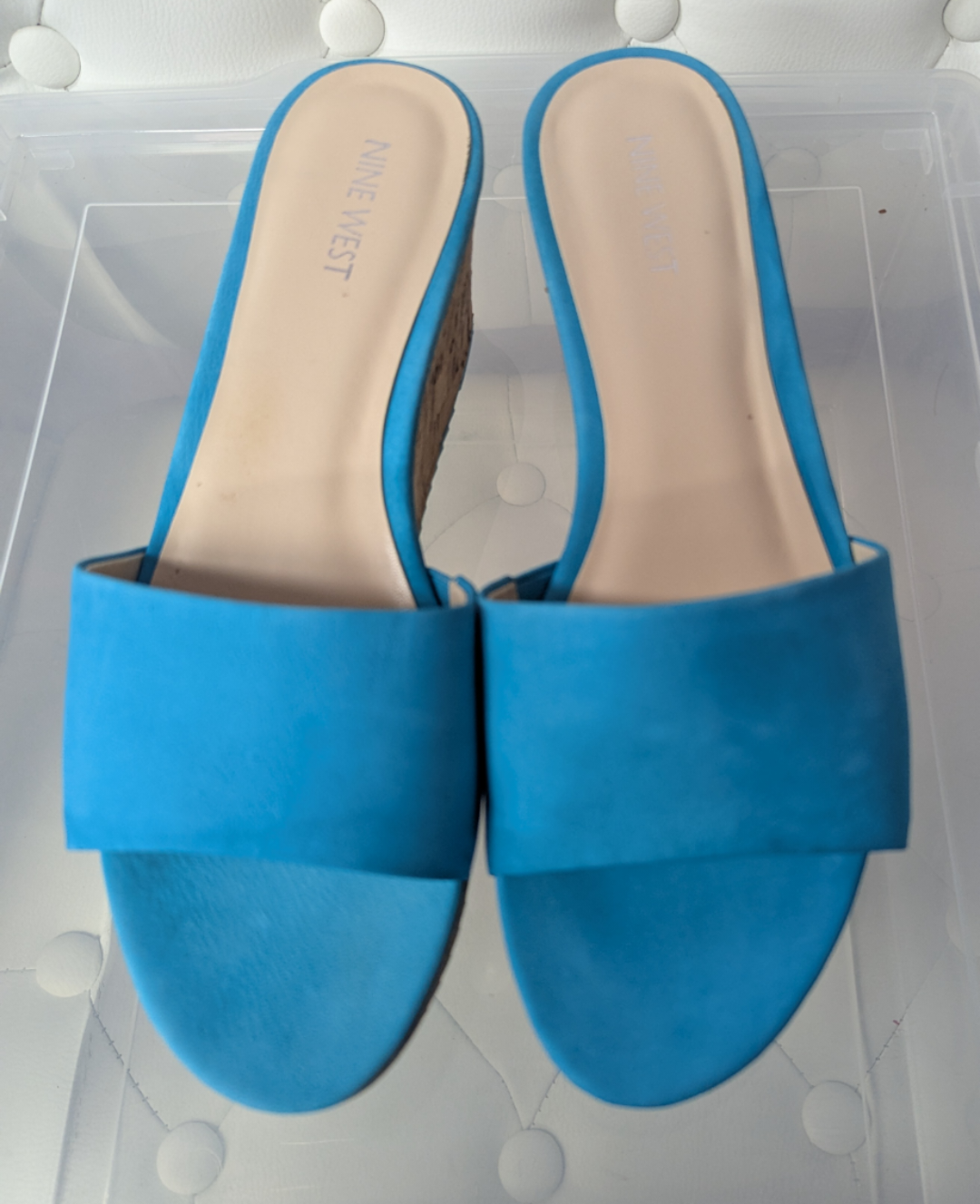 Nine West Women's Blue Wedge Sandals - Size 9M