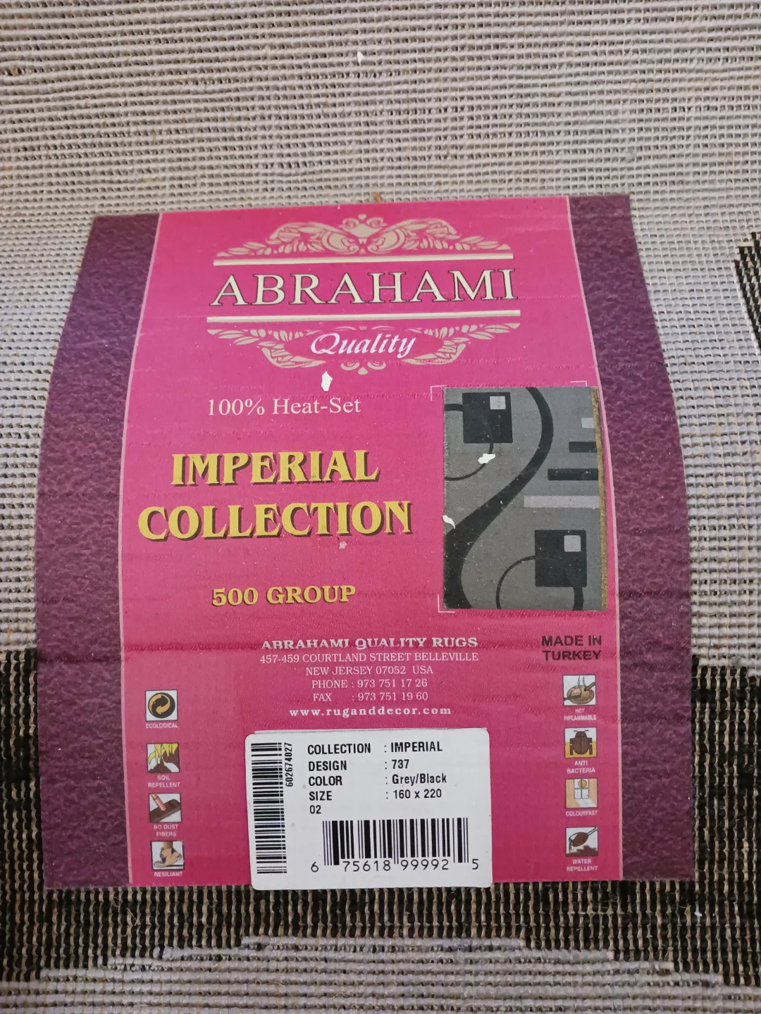 Large Modern Turkish Grey/Black Abstract Area Rug - 160 × 220 image indicator(2)