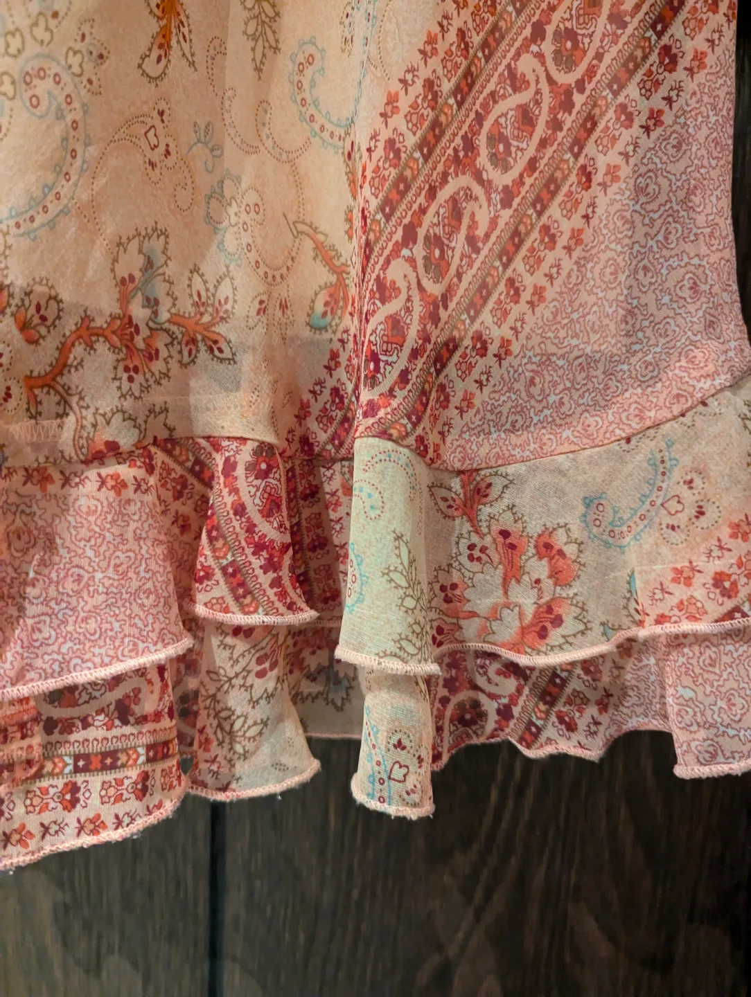 Believe Vintage Peach Floral Midi Dress image indicator(2)