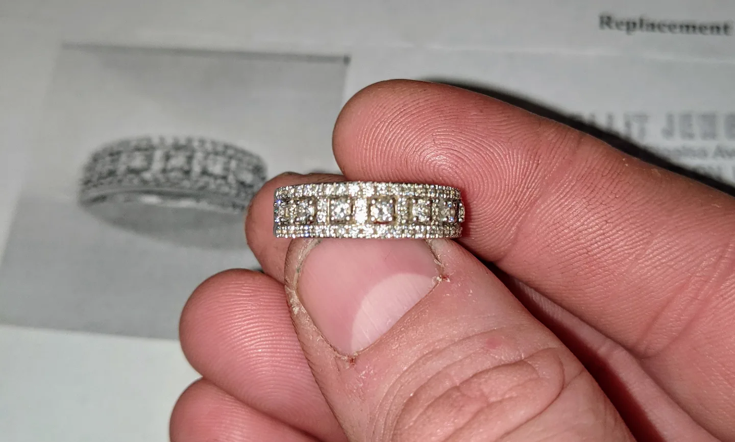 14k White Gold Diamond (Natural) Ring - Appraisal Included thumbnail