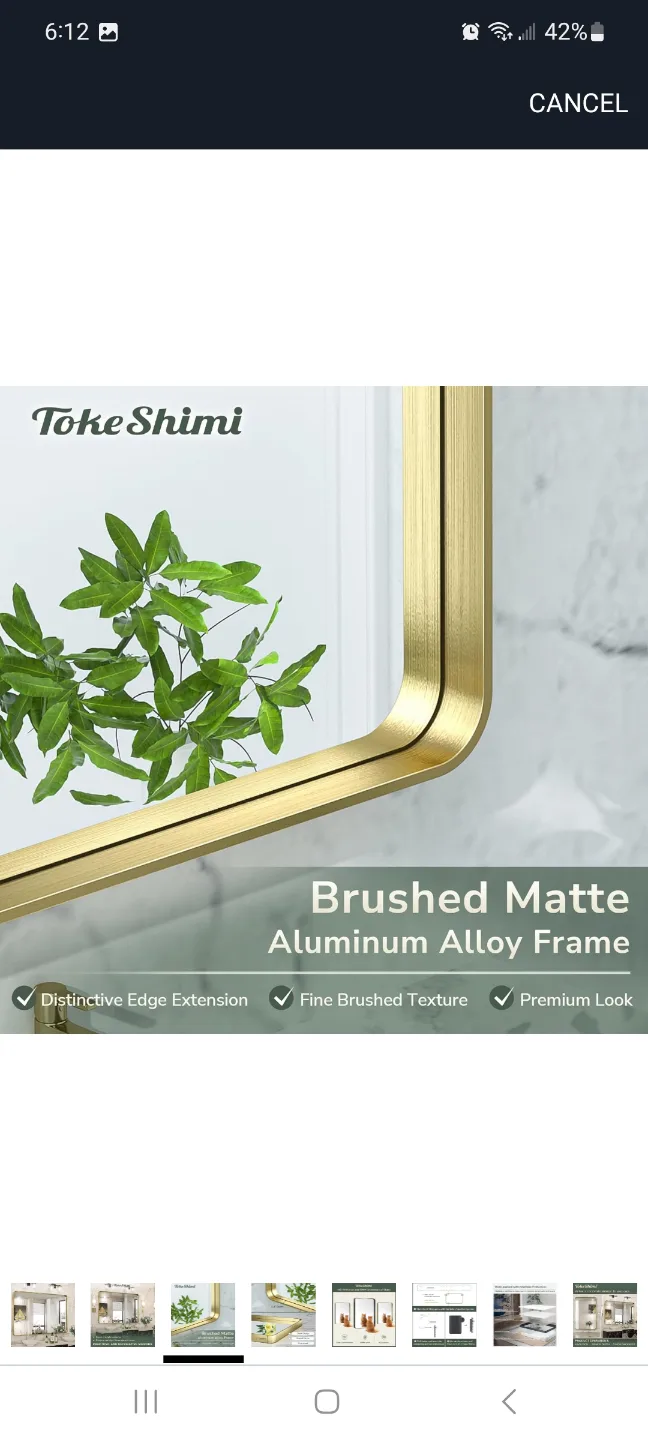 TokeShimi Gold Bathroom Mirror - 40x30 Inches brand new image indicator(3)