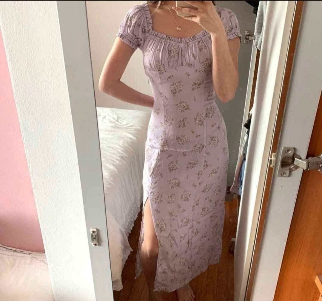 Lavender Floral Maxi Dress