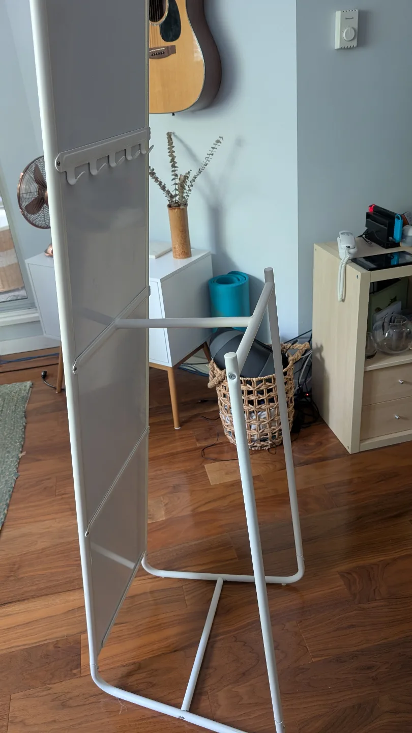 IKEA Full-Length Freestanding Mirror with Clothing Rack image indicator(3)