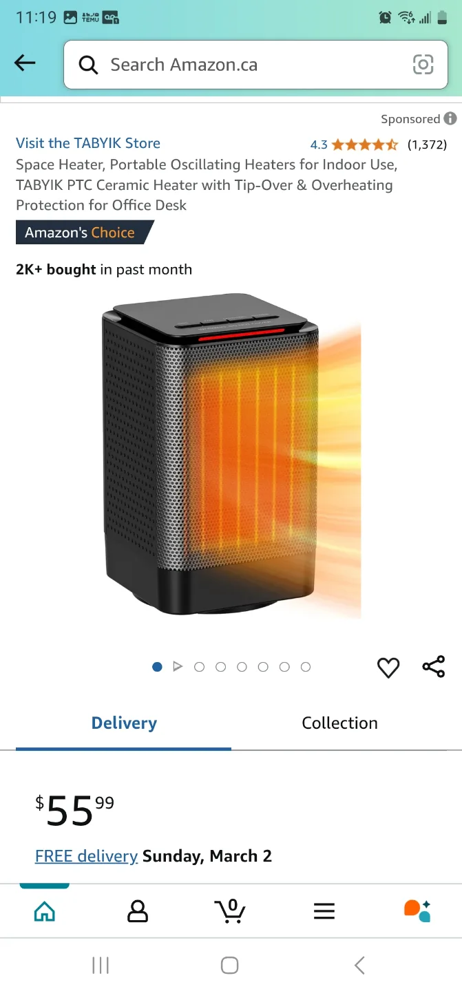 Space Heater, Portable Oscillating Heaters for Indoor Use, ...