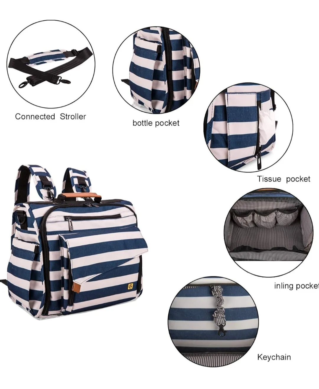 ALLCAMP Diaper Bag Large, Support Baby Stroller, .. image indicator(3)