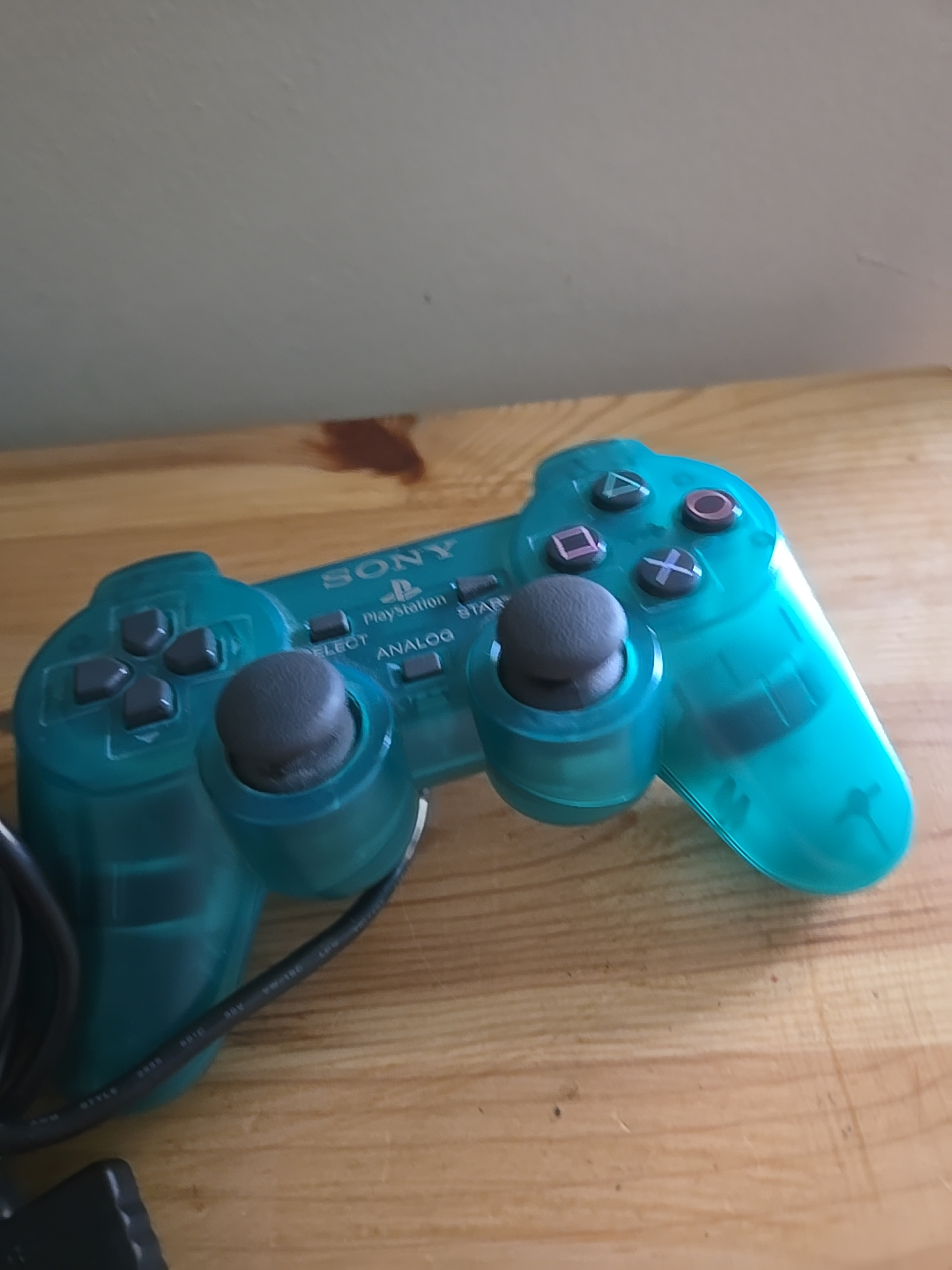Rare Teal PlayStation 1 2 Controller - photo 5