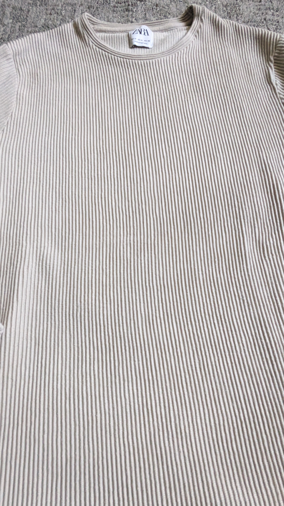 Men's Zara Beige Ribbed Knit Long Sleeve Sweater - photo 3