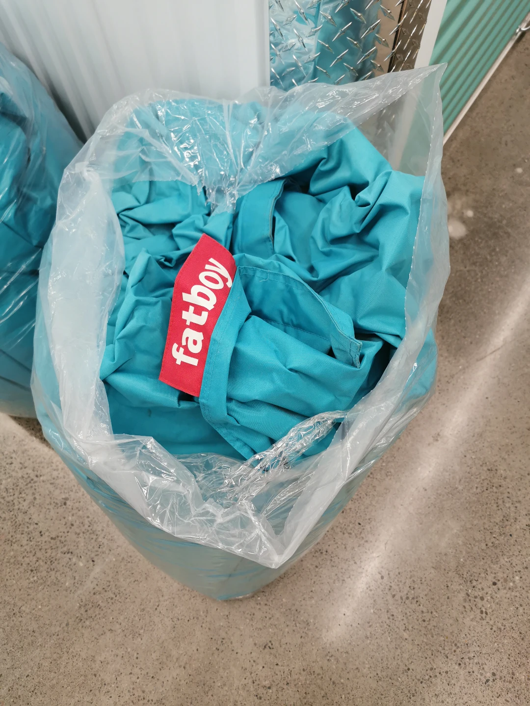 Two Fatboy Original Beanbag Chairs Turquoise
