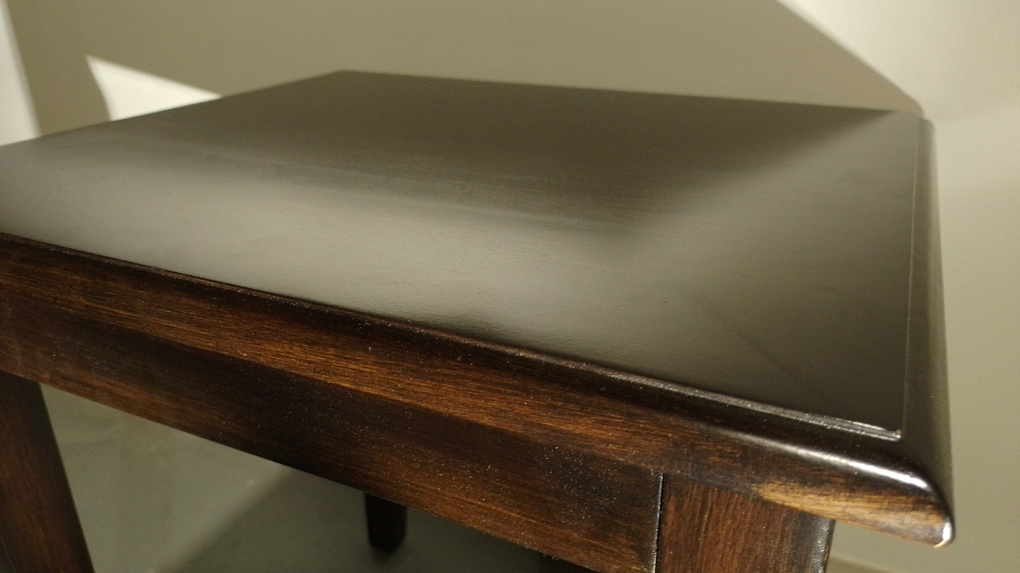 Vintage Solid Wood Rectangular Side Table – Polished Finish - photo 3