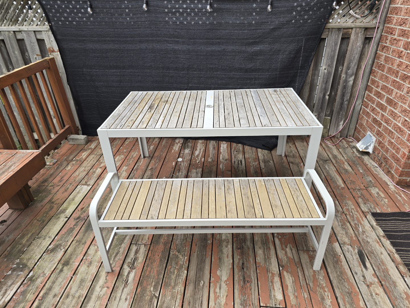 Outdoor Patio Table and Bench Set