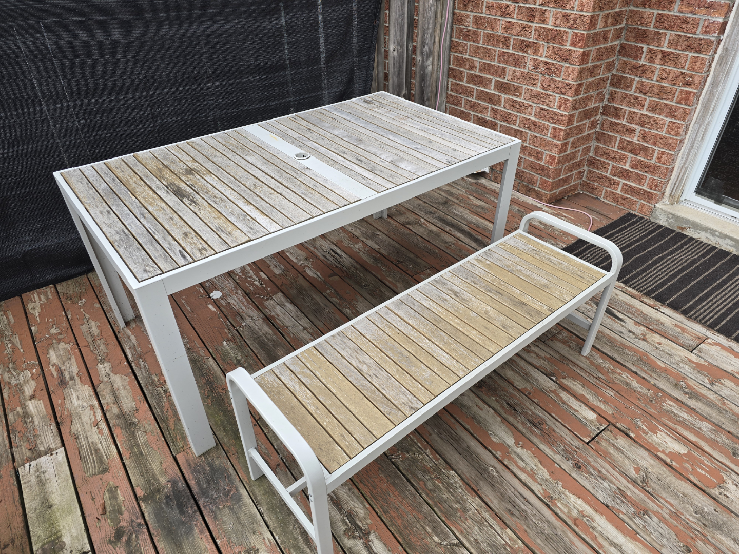 Outdoor Patio Table and Bench Set - photo 2