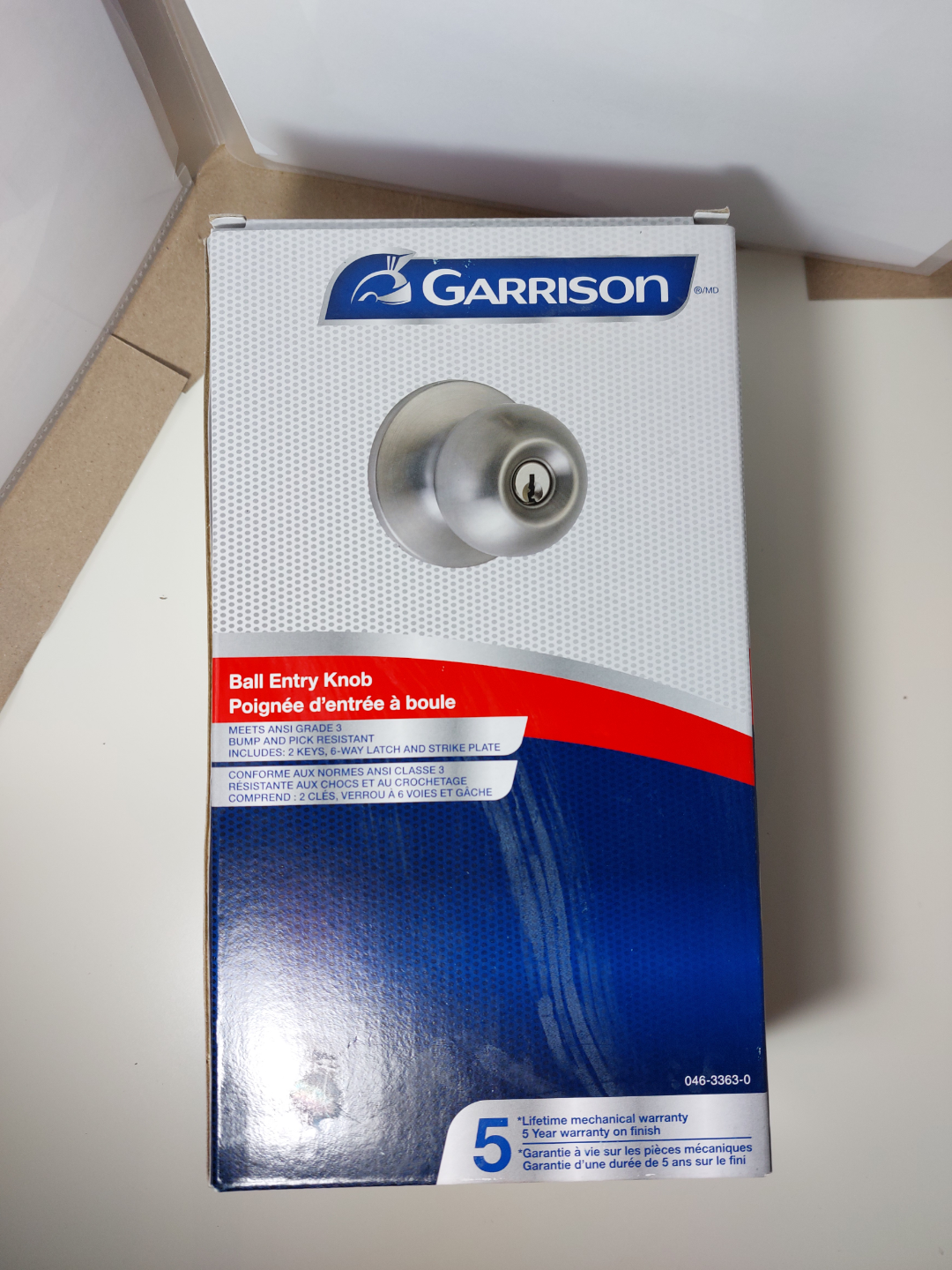 Garrison Ball Entry Knob - Stainless Steel