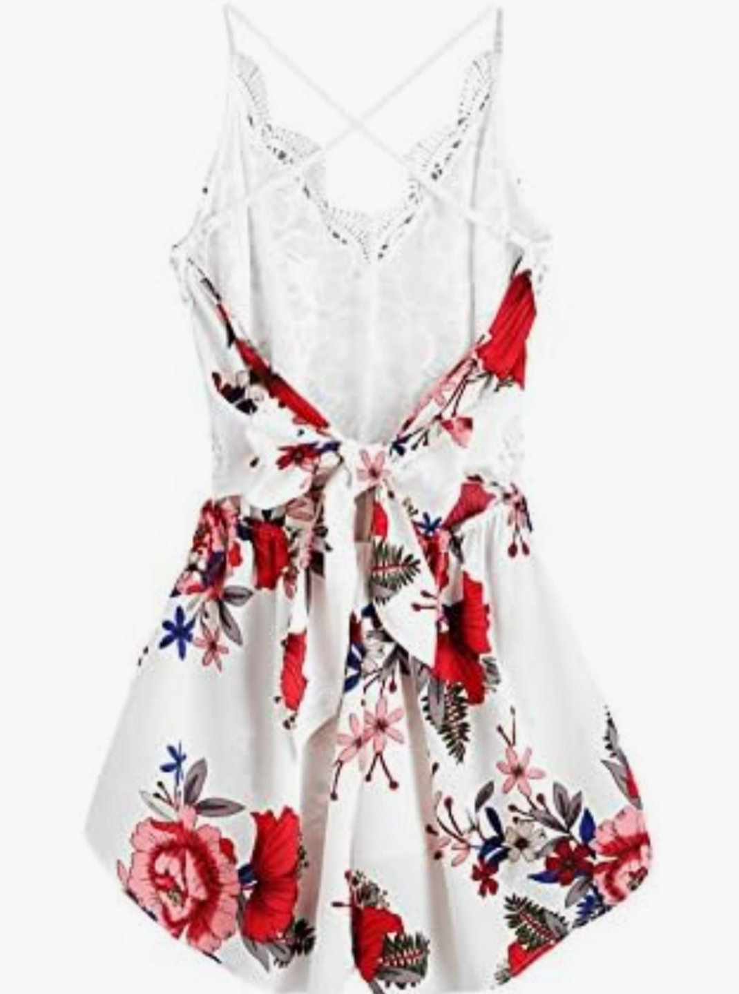 Floral Romper with Lace Detail - photo 2