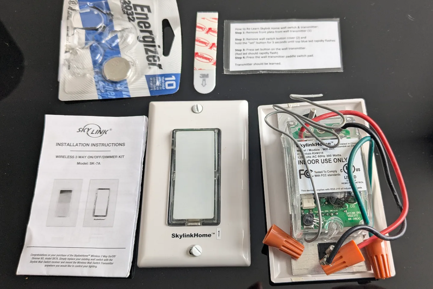 🏒 SkyLink Wireless Remote lightswitch 💡3-Way On/Off Dimmer Kit image indicator(5)