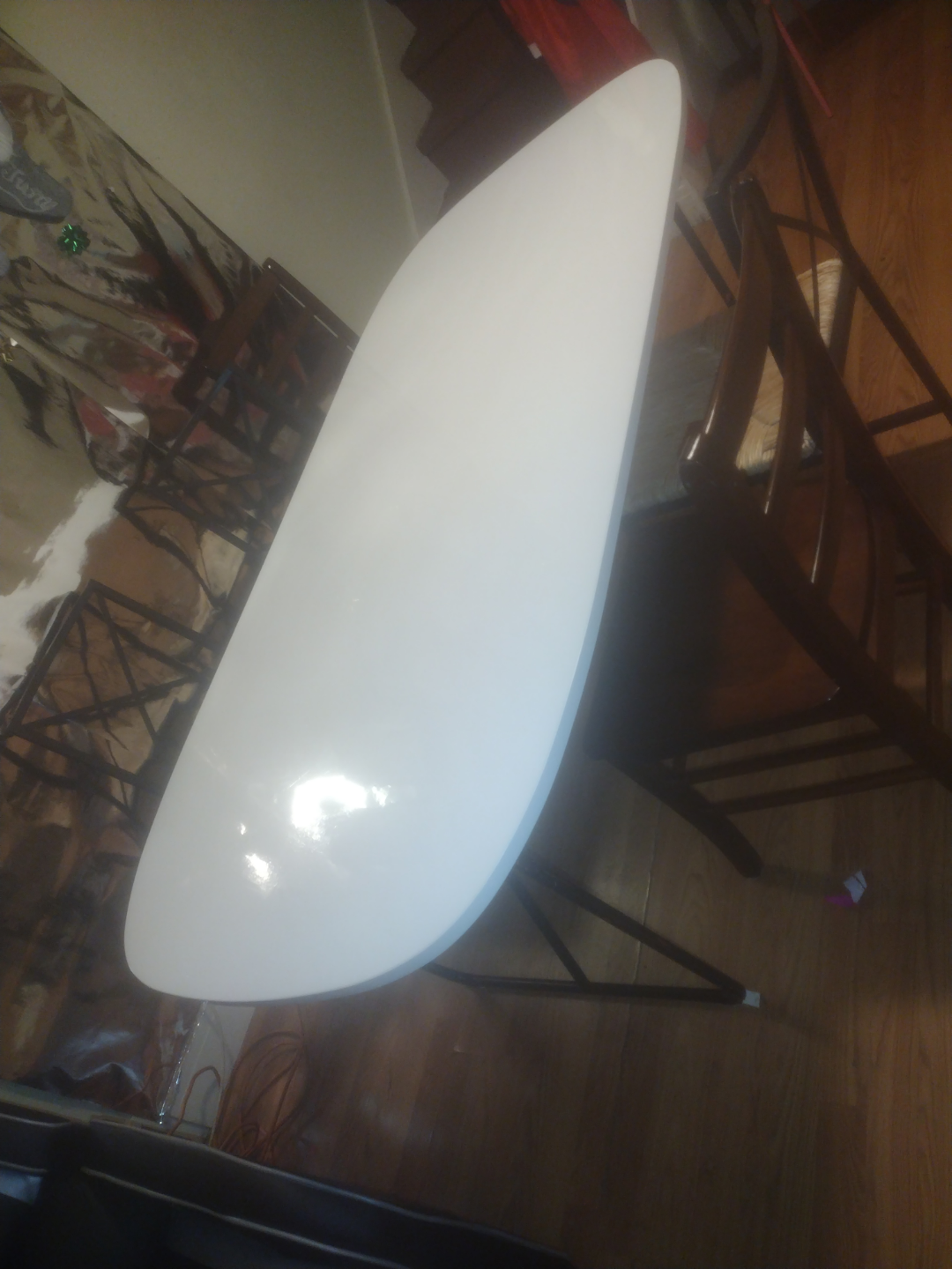 White Oval Dining Table with Metal Legs