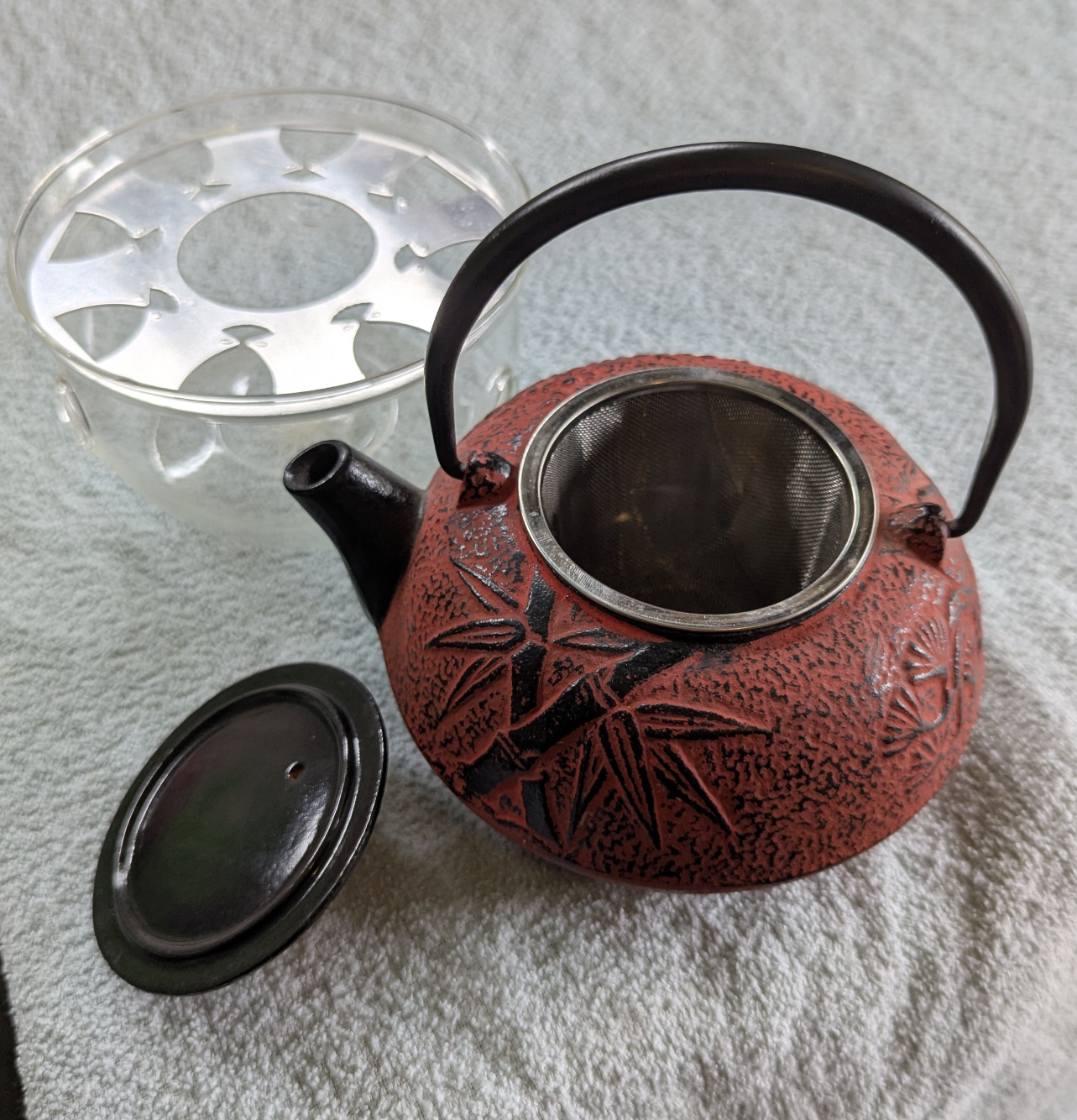 Cast Iron Teapot Set - Bamboo detail - photo 2