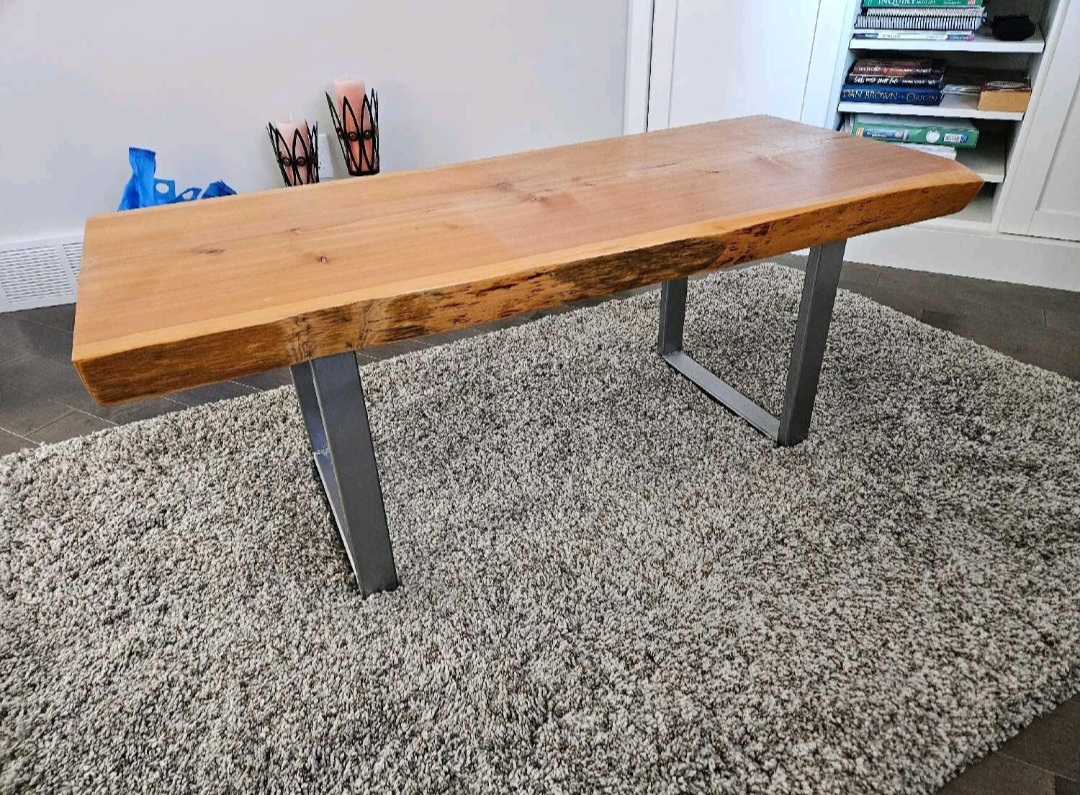 Live Edge Coffee Table with Metal Legs - photo 3