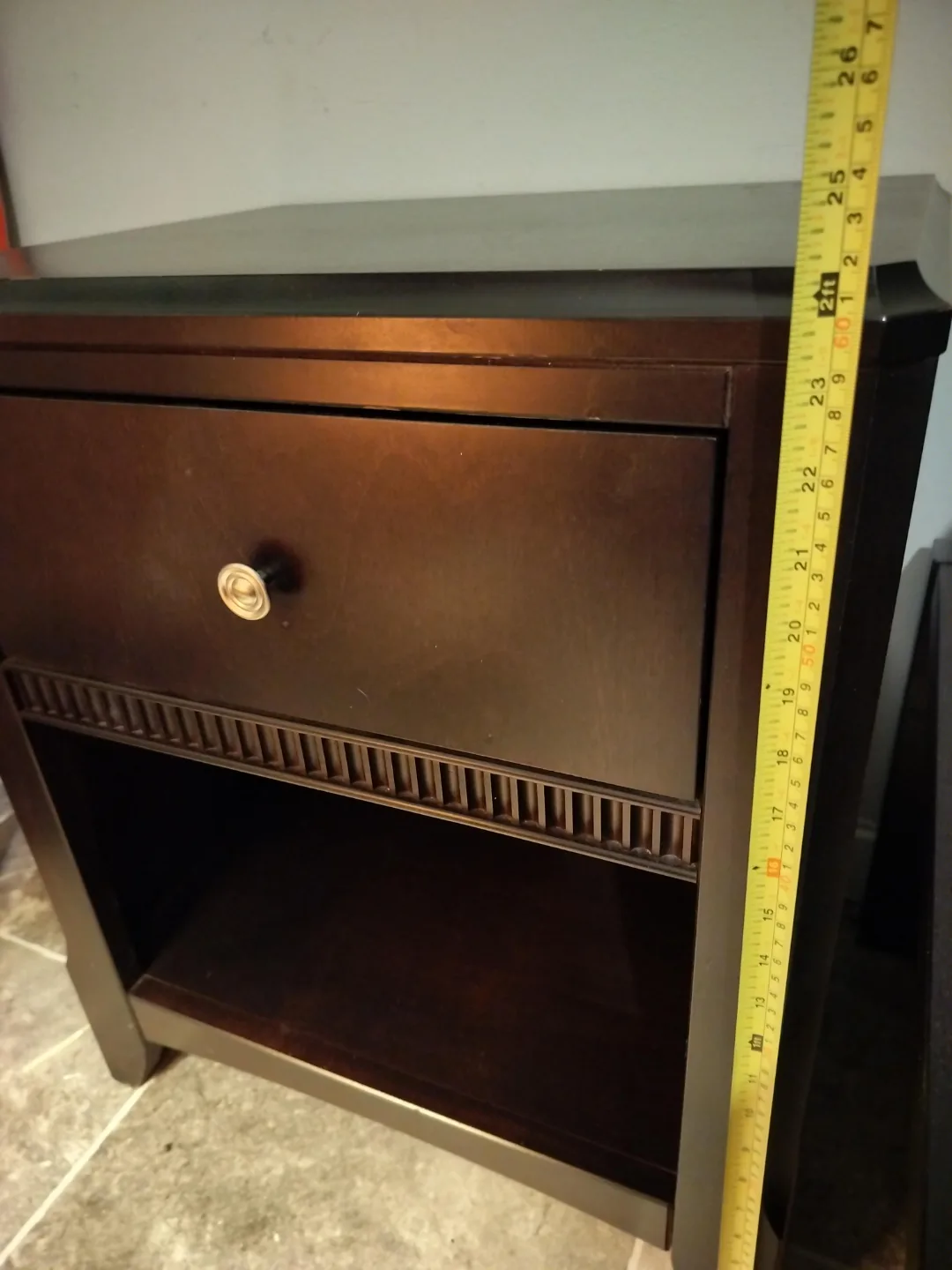 Dark Brown One-Drawer Nightstand thumbnail