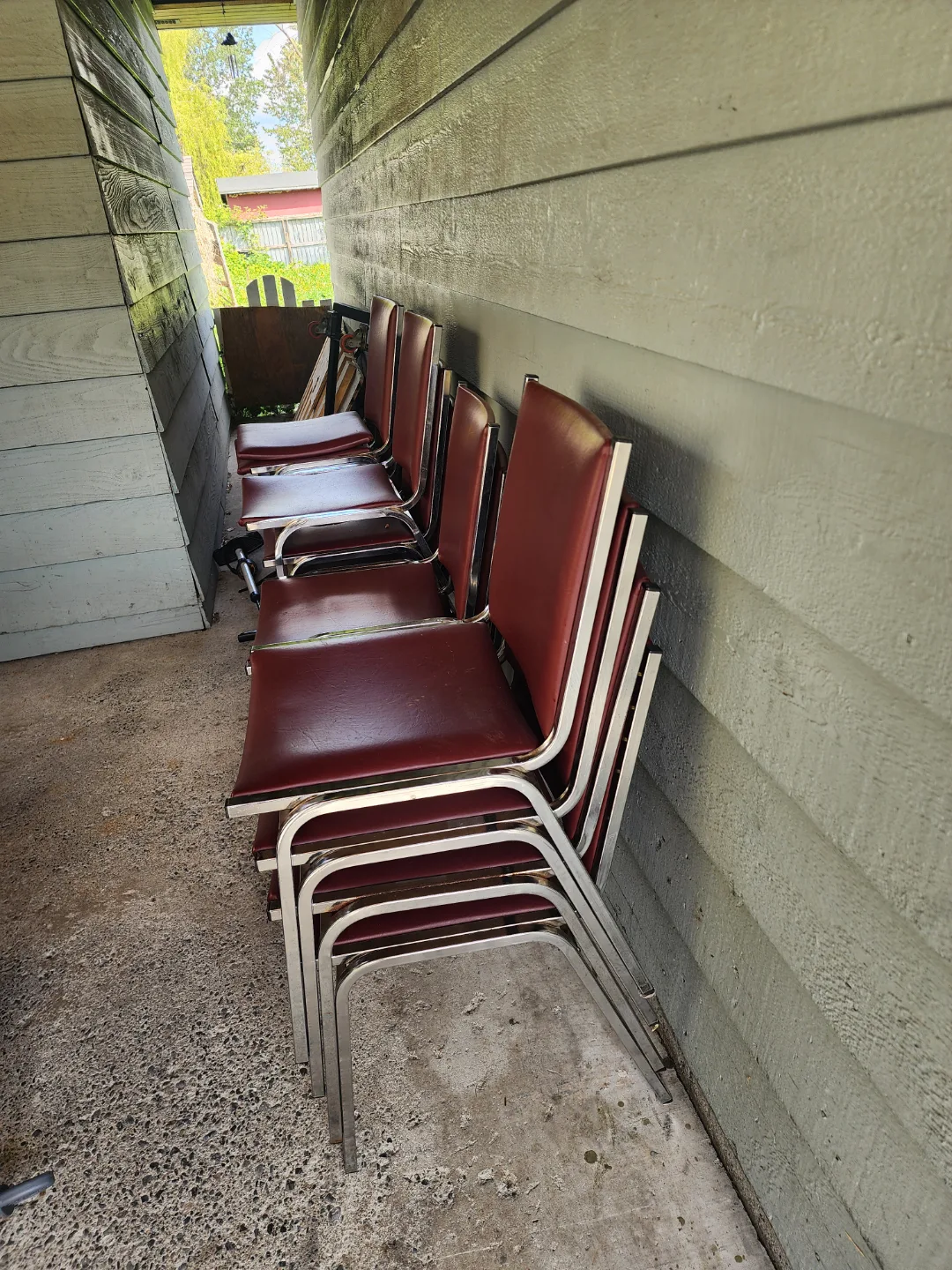 Four Vintage Stacking Chairs thumbnail