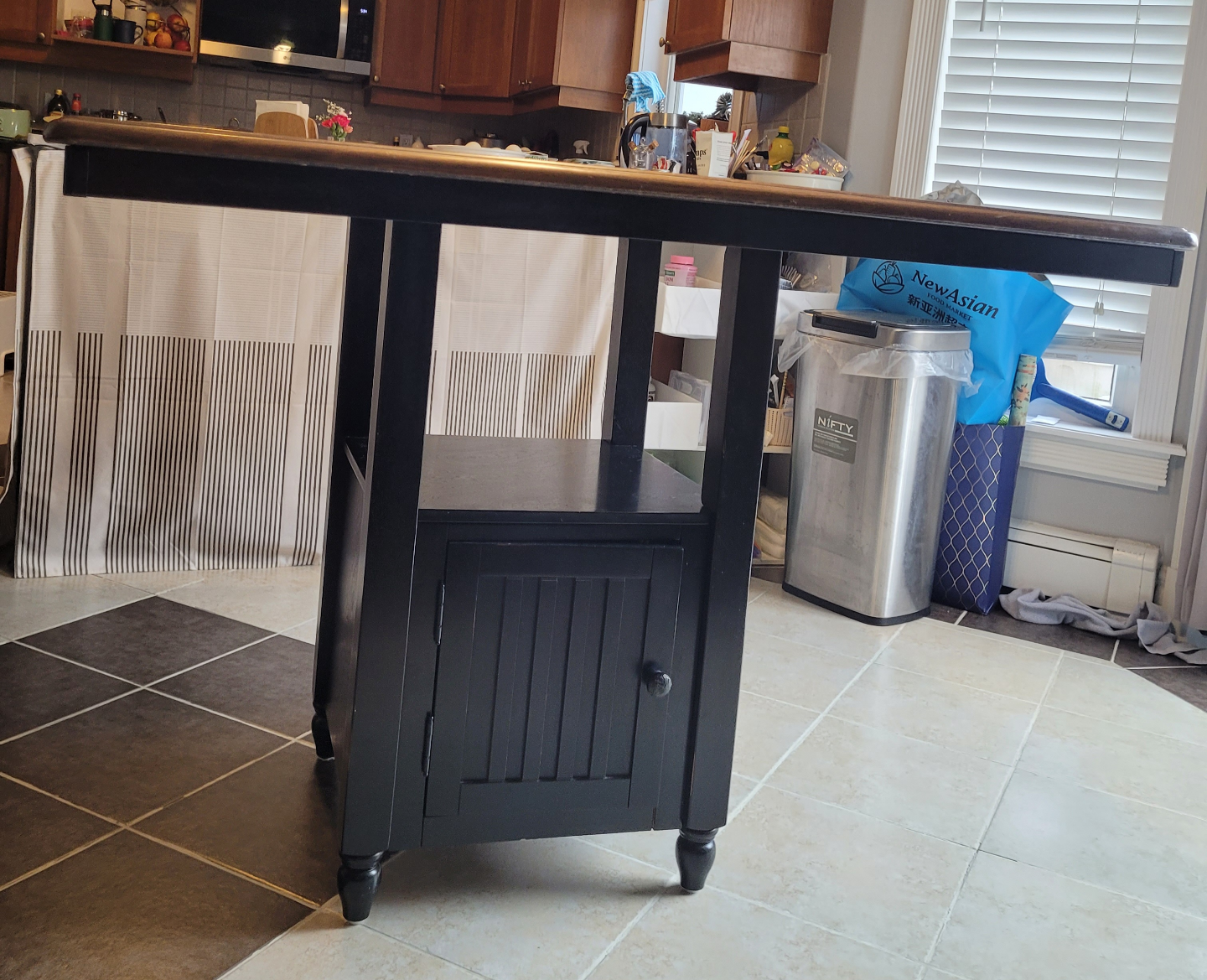 Square Kitchen Island Table with Storage - photo 2