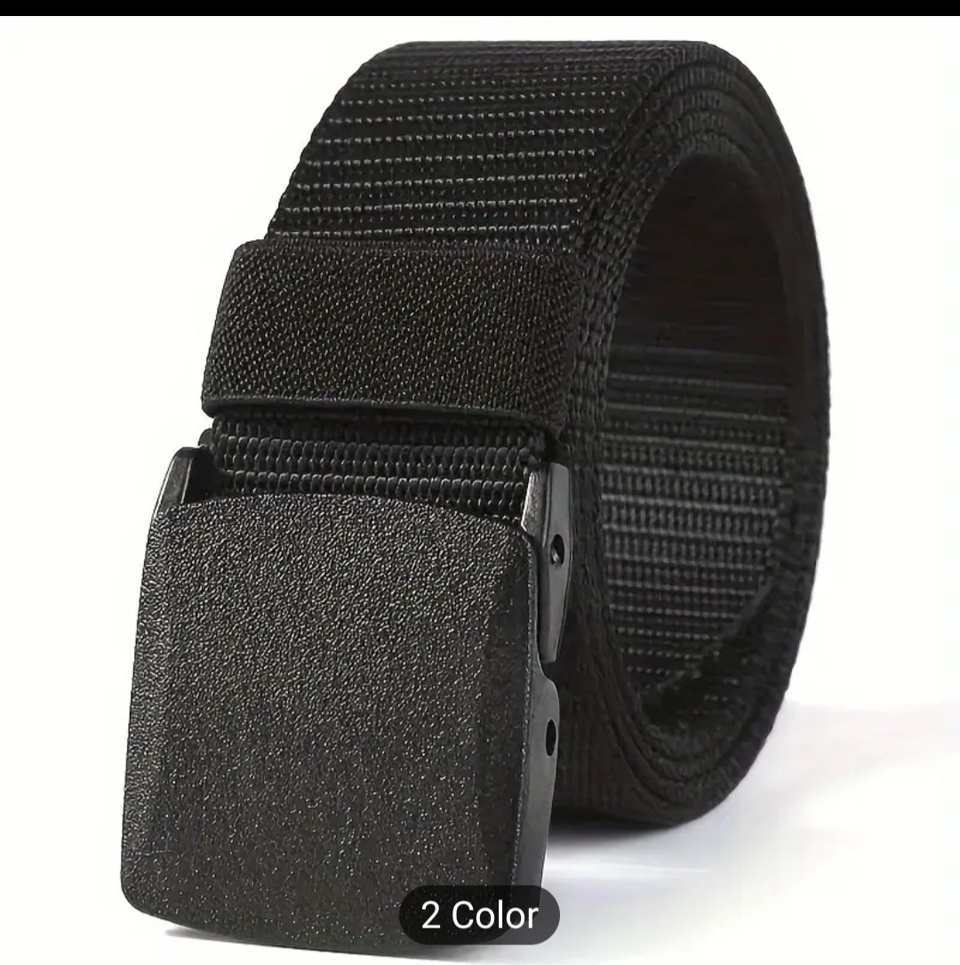 Men's Black Nylon Web Belt - 48 Inches