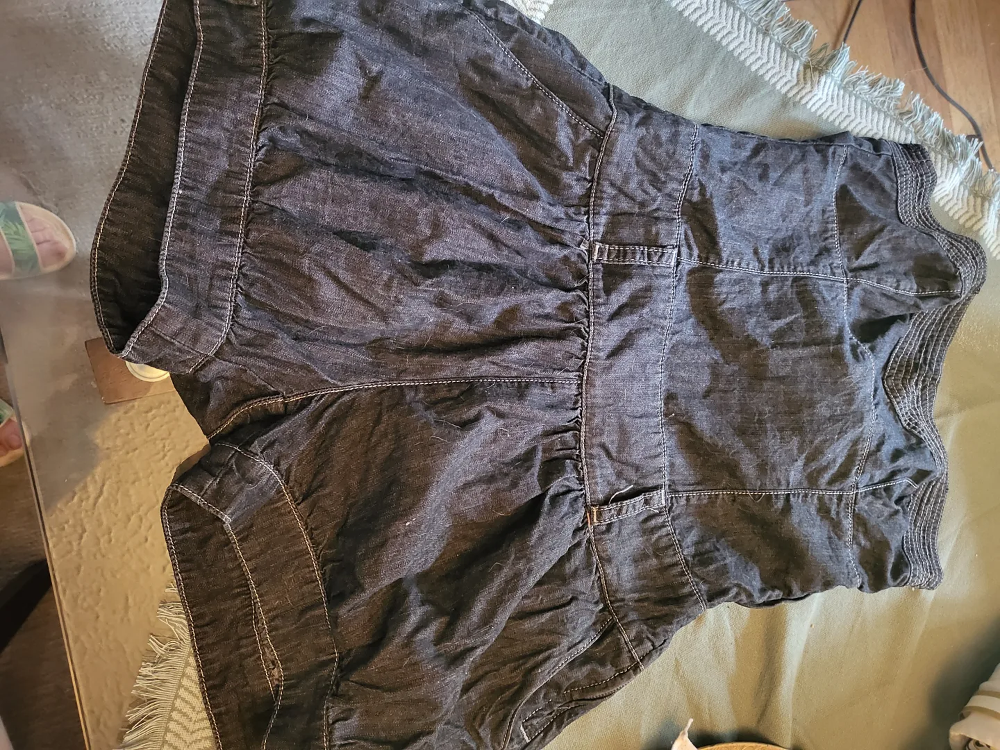 Dark Wash Denim Romper thumbnail