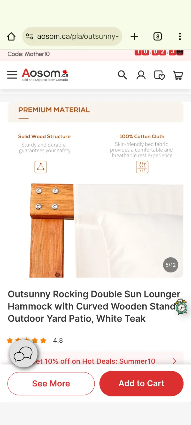 Outdoor Wooden Hammock Bed image indicator(6)