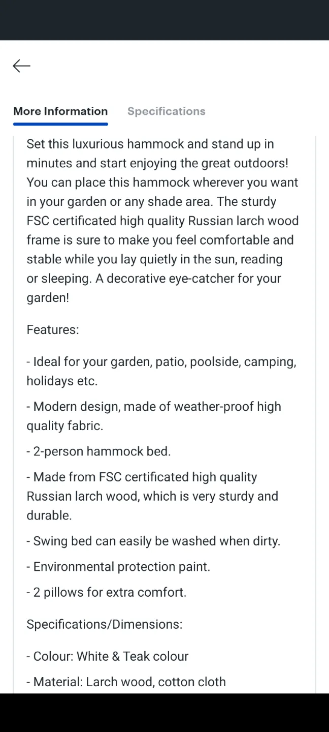 Outdoor Wooden Hammock Bed image indicator(7)