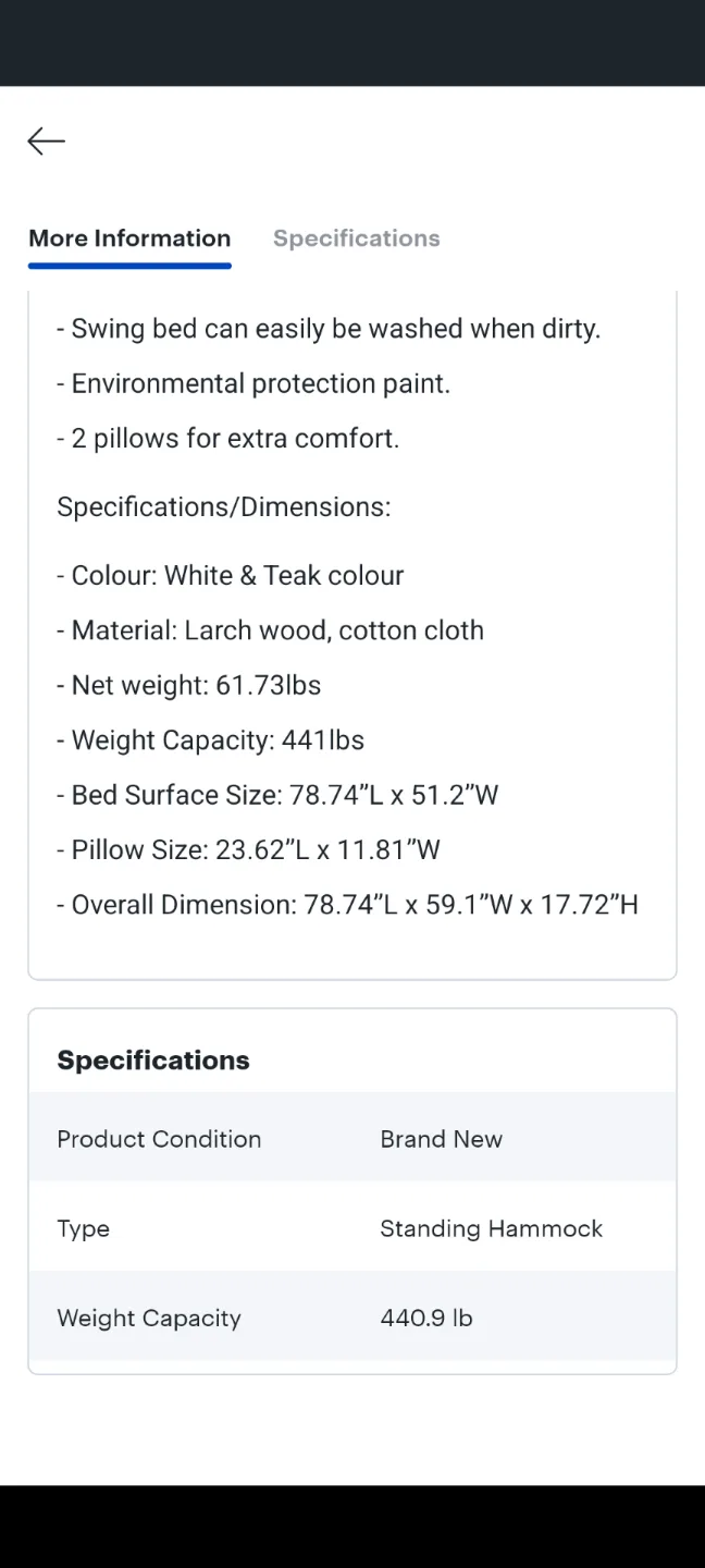 Outdoor Wooden Hammock Bed image indicator(8)