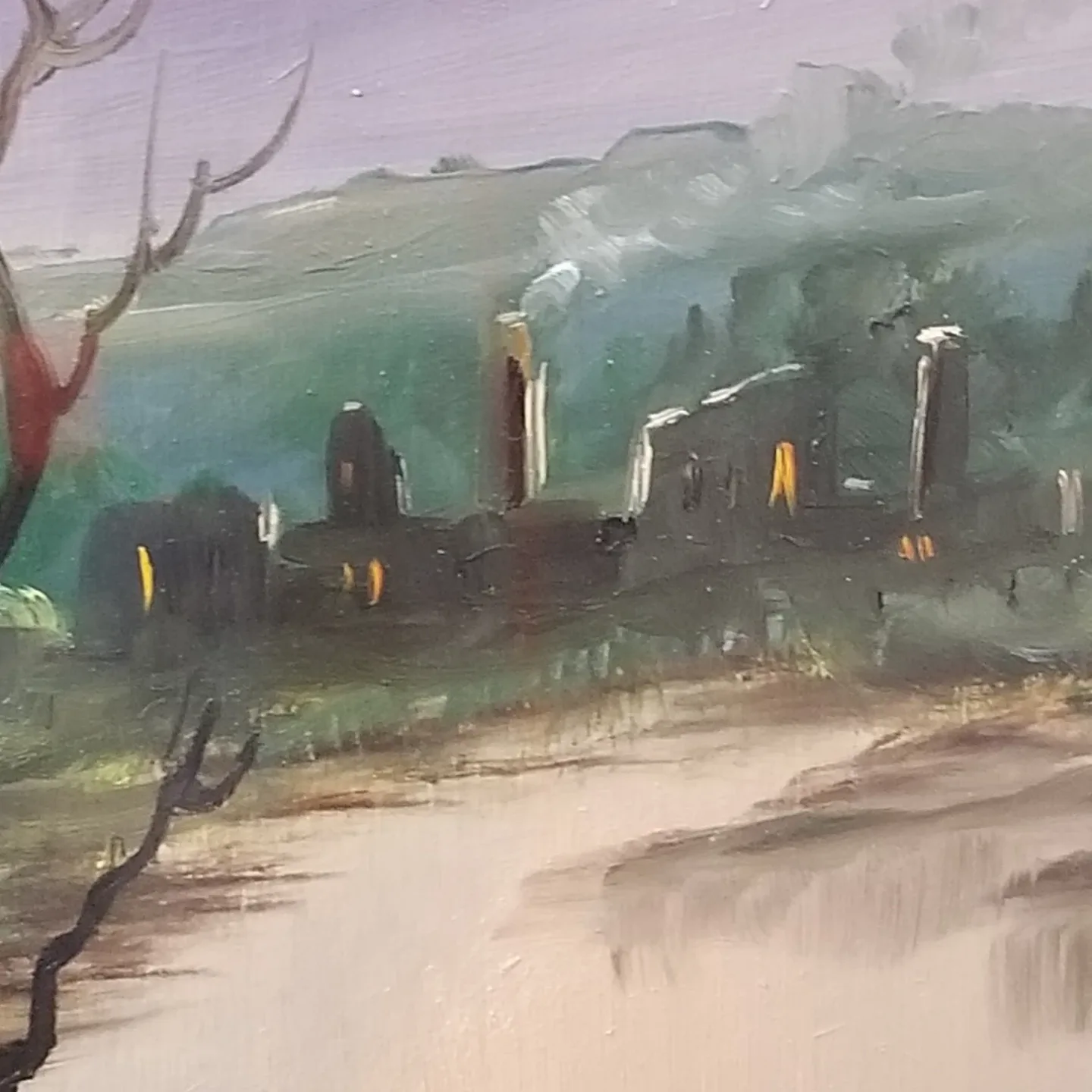 Framed landscape oil painting image indicator(3)