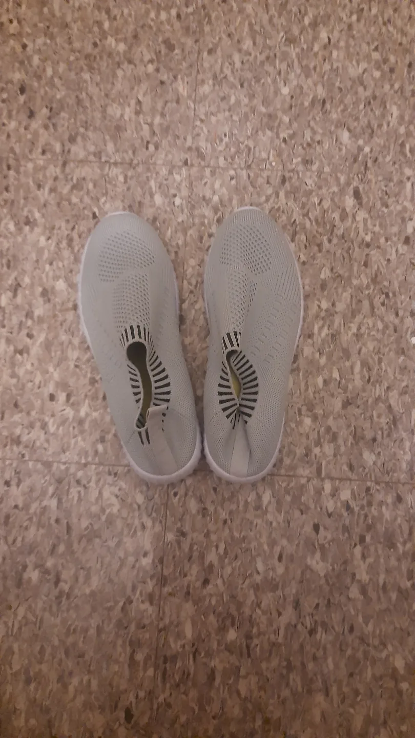 Women's Grey Knit Slip-On Sneakers thumbnail