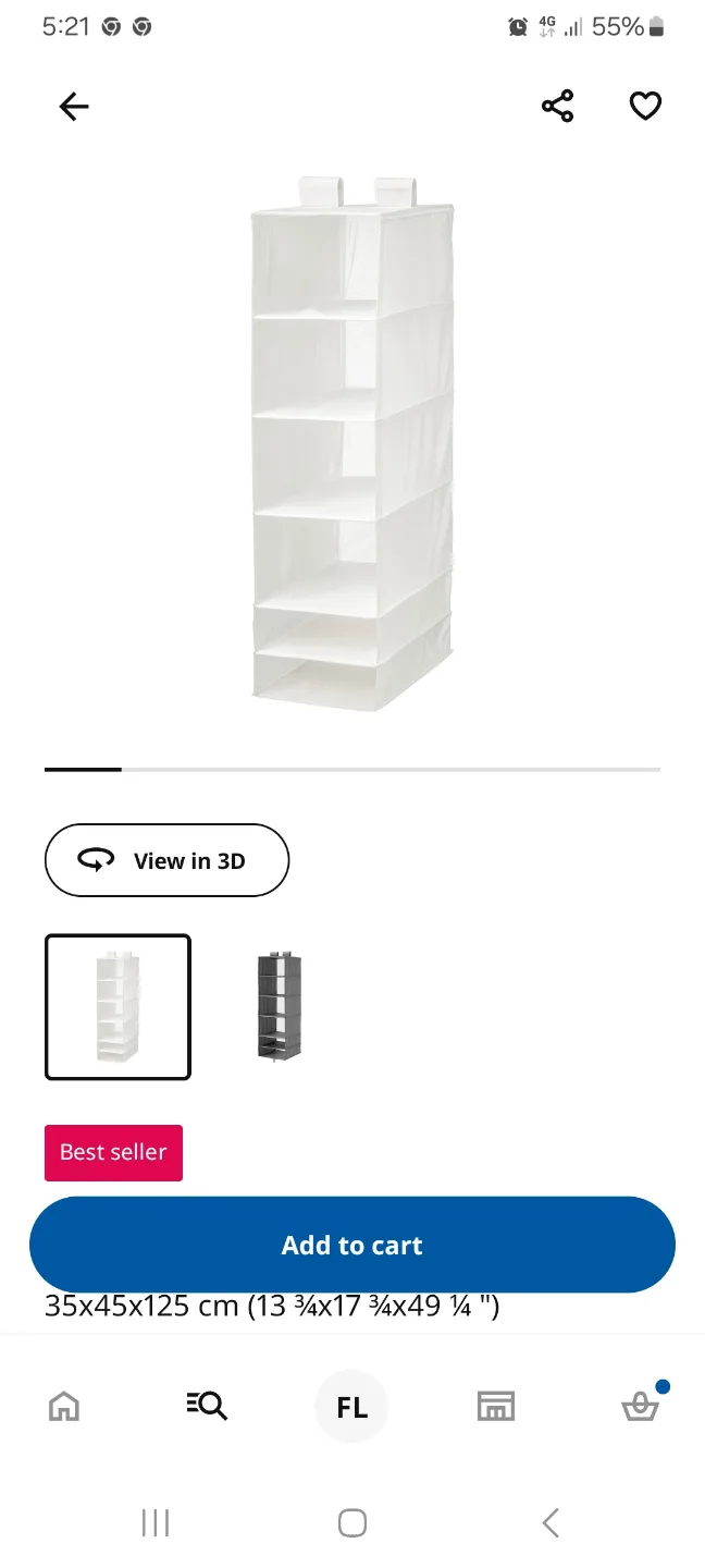 kea skubb hanging organizer with 6 compartments thumbnail