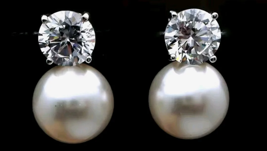 Faux Pearl earrings/sterling post thumbnail