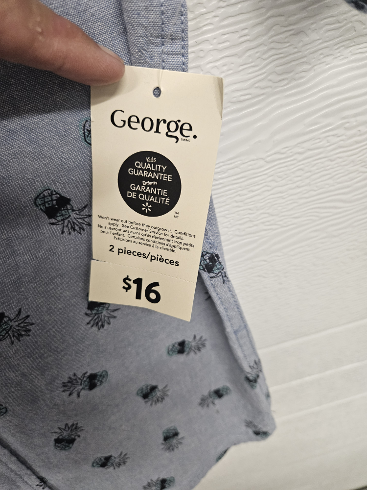 George Boys' M/M (7-8) Pineapple Print Short Sleeve Shirt - photo 2